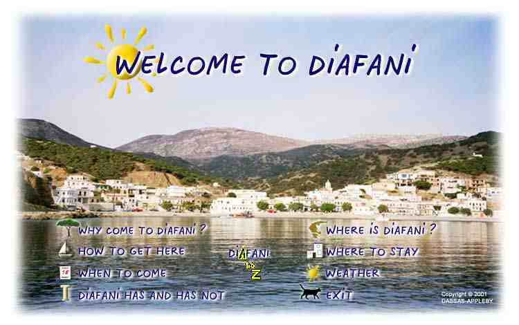 The WELCOME TO DIAFANI website front page
